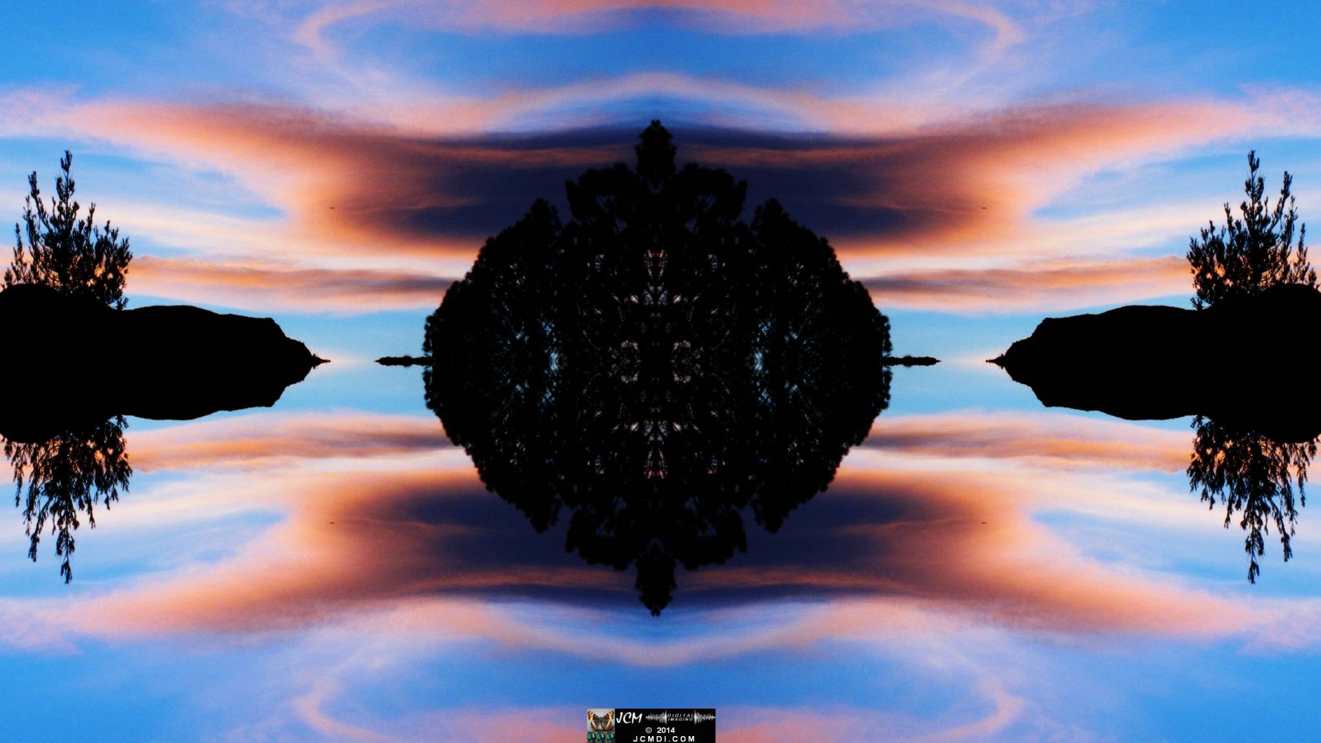 Quadroscopic Artwork made from an image of Lenticular Sunset